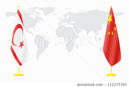 China and Turkish Republic of Northern Cyprus flags for 112275765