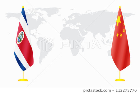 China and Costa Rica flags for official meeting China and Costa Rica flags for official meeting 112275770