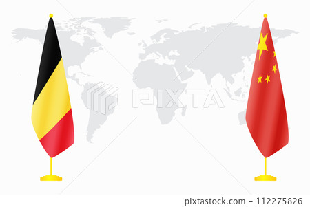 China and Belgium flags for official meeting 112275826