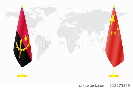 China and Angola flags for official meeting 112275839