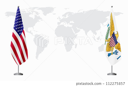 United States and United States Virgin Islands flags for official meeting 112275857