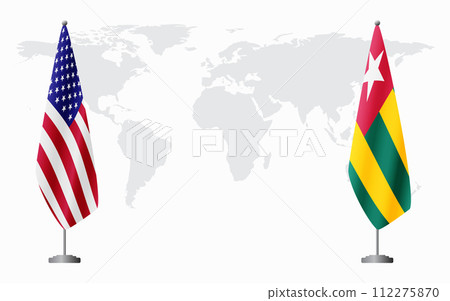 United States and Togo flags for official meeting United States and Togo flags for official meeting 112275870
