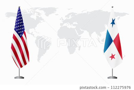 United States and Panama flags for official meeting 112275976