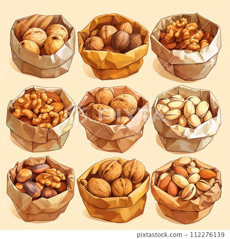 [AI生成圖像/AI插圖]袋裝杏仁巧克力插圖集 112276139