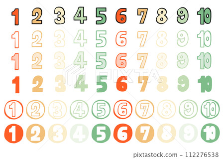 彩色數字圖標集 112276538