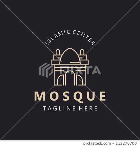 Mosque Logo design, simple islamic architecture, emblem symbol islamic center vector Mosque Logo design, simple islamic architecture, emblem symbol islamic center vector 112276700
