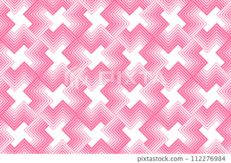 Abstract geometric pattern with stripes, lines. Seamless vector background. White and pink ornament. Simple lattice graphic design 112276984