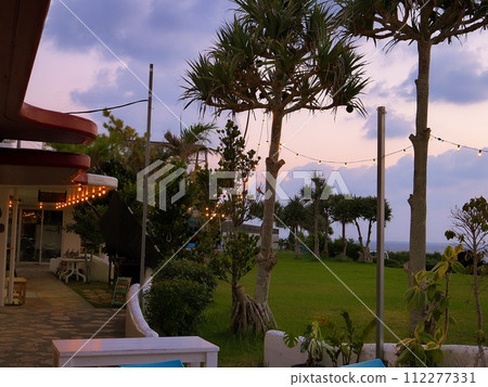 Illuminated Gala blue sea scenery Yomitan Village, Okinawa Prefecture 112277331