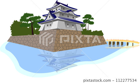 香川縣高松市高松城倒映在水中 112277534