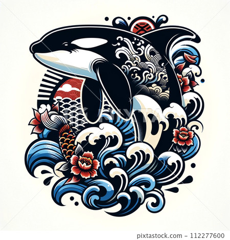 Orca Japanese Style Pattern ⑧ 112277600