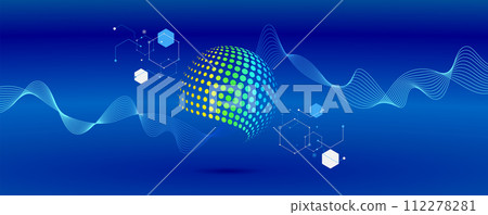 geometry abstract striped line halftone science background 112278281