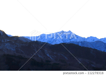 Snow-capped Northern Alps in March, mountains of Shinshu, landscape of Shinshu, nature of Shinshu 112278318