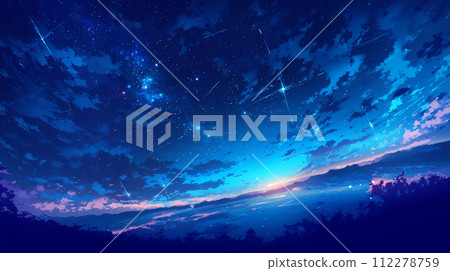 夢幻般的藍色星空 112278759