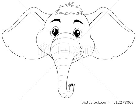Friendly Cartoon Elephant Illustration 112278805