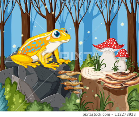 Colorful Frog in Enchanted Forest Scene Colorful Frog in Enchanted Forest Scene 112278928