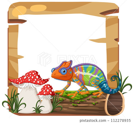 Colorful Chameleon in a Magical Forest 112278935