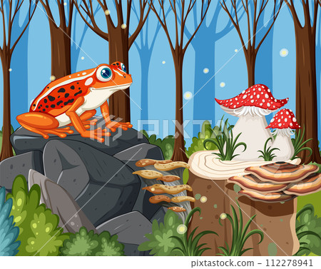 Colorful Frog in Enchanted Forest Scene Colorful Frog in Enchanted Forest Scene 112278941