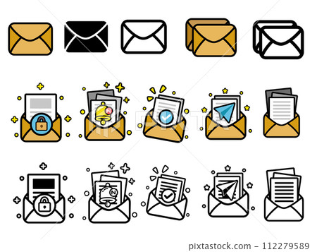 Mail Letter Illustration - Line Icon Mail Letter Illustration - Line Icon 112279589