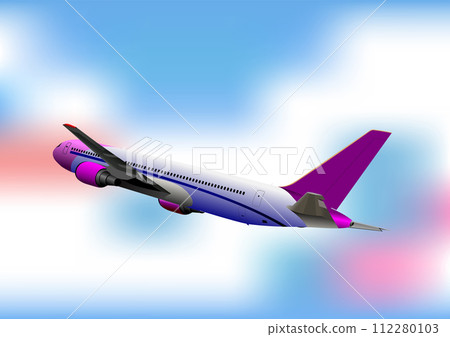 Airplane in air. Vector 3d illustration for designers 112280103