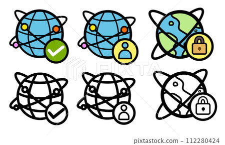 Global Earth Illustration - Line Icon 112280424