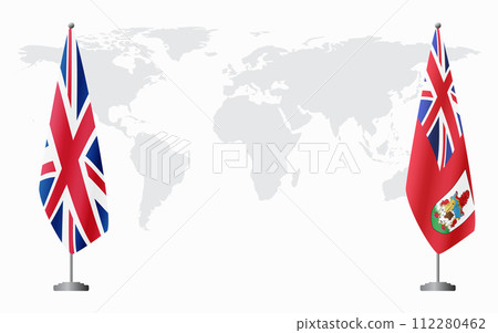 United Kingdom and Bermuda flags for official meeting United Kingdom and Bermuda flags for official meeting 112280462