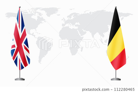 United Kingdom and Belgium flags for official meeting United Kingdom and Belgium flags for official meeting 112280465