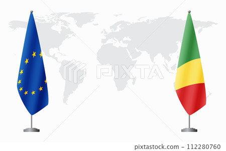 European Union and Congo-Brazzaville flags for official meeting European Union and Congo-Brazzaville flags for official meeting 112280760