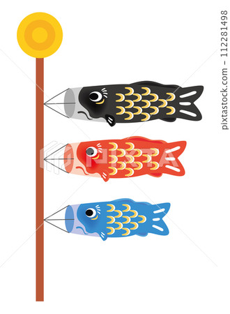 Carp streamer illustration white background Carp streamer illustration white background 112281498