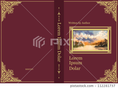 Old book cover design elements. Color vector illustration Old book cover design elements. Color vector illustration 112281737