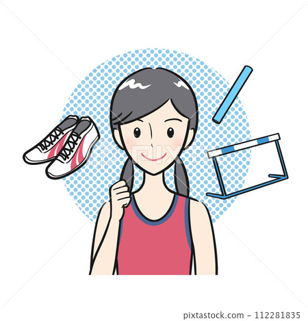 A female student who works hard at track and field, track and field, and club activities (with background) A female student who works hard at track and field, track and field, and club activities (with background) 112281835