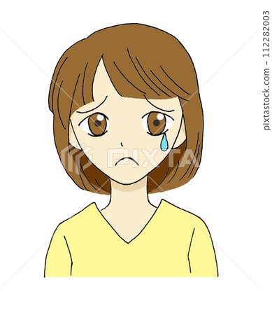 一個悲傷哭泣的女人的插圖 112282003