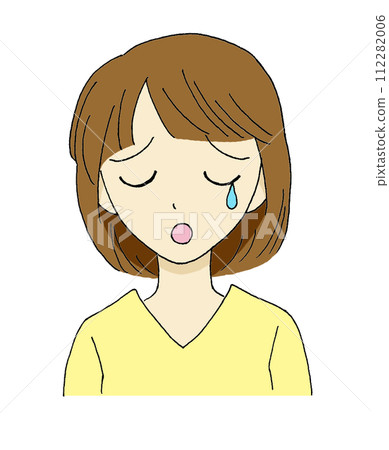 一個悲傷哭泣的女人的插圖 一個悲傷哭泣的女人的插圖 112282006