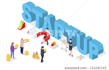 Business startup investment and funding isometric vector illustration 112282143