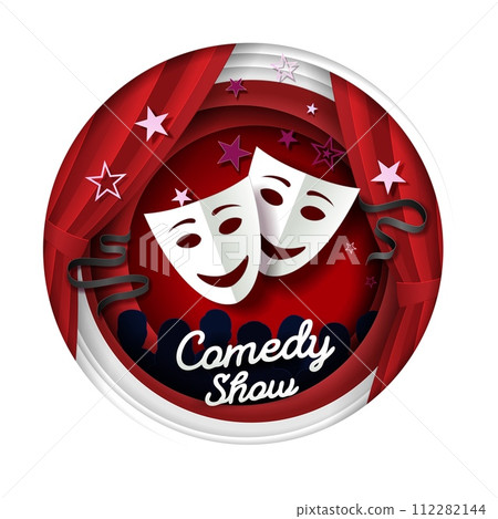 Comedy show paper art style advertising poster 112282144