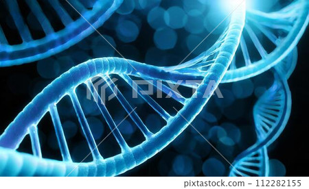 螺旋人類 DNA 結構藍色影像黑色背景 螺旋人類 DNA 結構藍色影像黑色背景 112282155