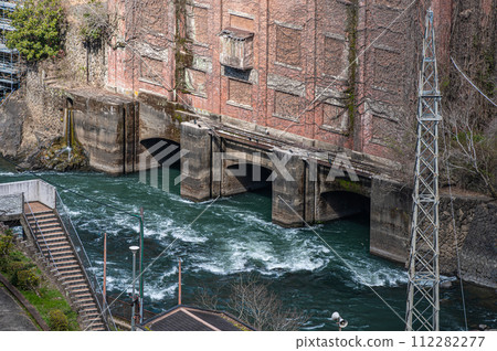 Amagase Dam and former Ujigawa Electric Shizugawa power plant site Uji City, Kyoto Prefecture 112282277