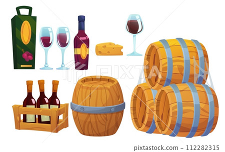 Wine storage and drinking. Cartoon vector Wine storage and drinking. Cartoon vector 112282315