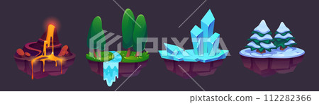 Floating land islands for game level map ui design Floating land islands for game level map ui design 112282366
