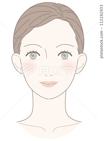 Female face frontal illustration 112282933