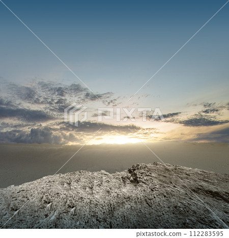 Beautiful sunset over the sand dunes in the dessert for background. Beautiful sunset over the sand dunes in the dessert for background. 112283595