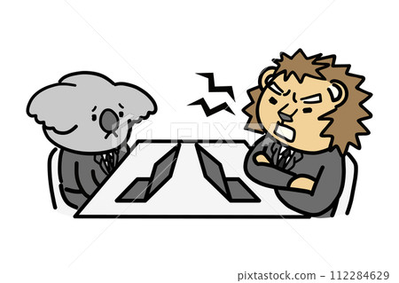 Depressed subordinate and angry boss - animal characters 112284629