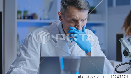 Scientist shocked by results of experiment on computer, biological weapon lab Scientist shocked by results of experiment on computer, biological weapon lab 112285374