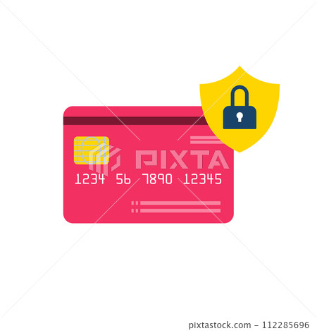 信用卡和安全圖標 112285696