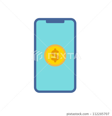 Money dollar coin in smartphone 112285707