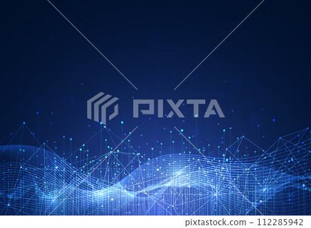 Big data visualization. Abstract technology innovation communication concept digital blue design background. Vector illustration Big data visualization. Abstract technology innovation communication concept digital blue design background. Vector illustration 112285942