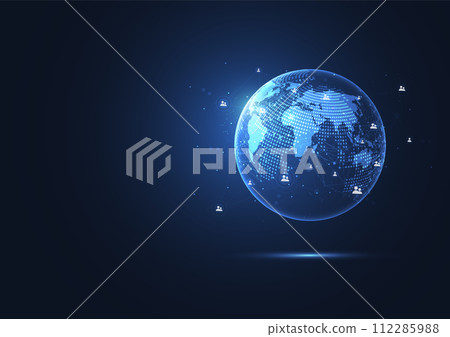 Global network connection. World map point and line composition concept of global business. Vector Illustration Global network connection. World map point and line composition concept of global business. Vector Illustration 112285988