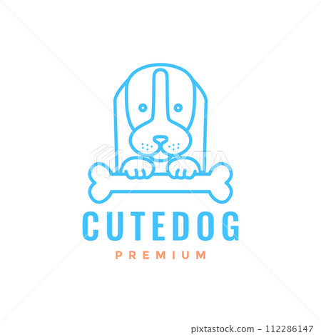 animal pets puppy bloodhound bones mascot cute line art logo design vector animal pets puppy bloodhound bones mascot cute line art logo design vector 112286147