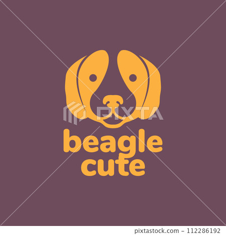 beagle head pets dog mascot cartoon flat modern minimal logo icon vector illustration beagle head pets dog mascot cartoon flat modern minimal logo icon vector illustration 112286192
