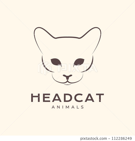 animal pets cat kitten siamese breed head simple logo design vector animal pets cat kitten siamese breed head simple logo design vector 112286249