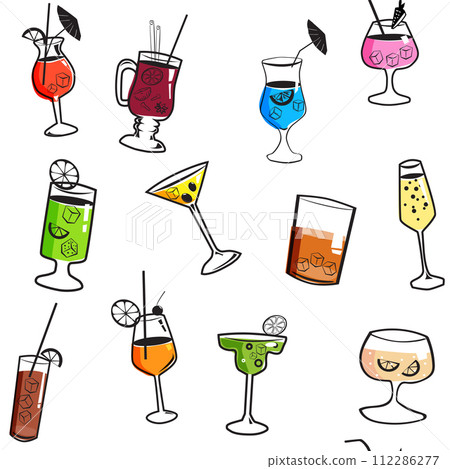 Seamless pattern Cocktail beverages background 112286277